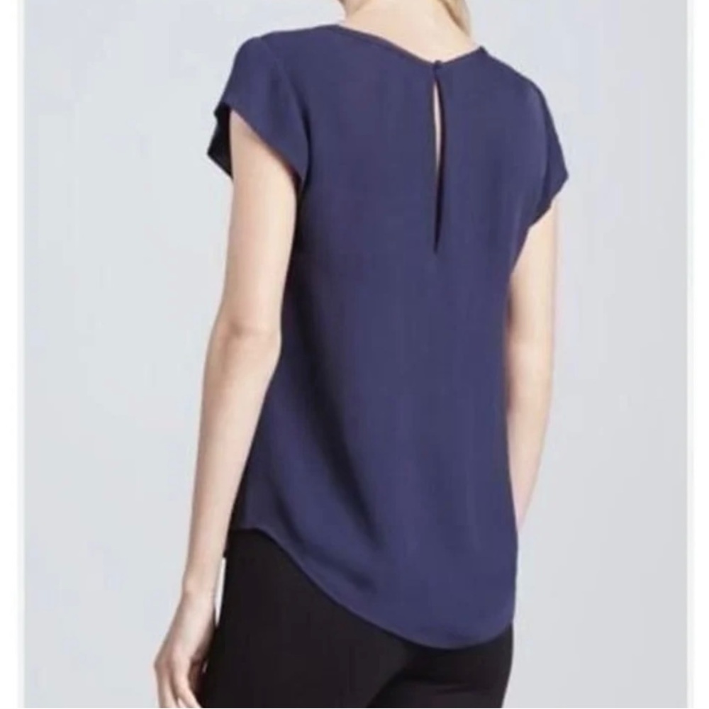 Joie Navy Silk Rancher Top - Picture 2 of 3